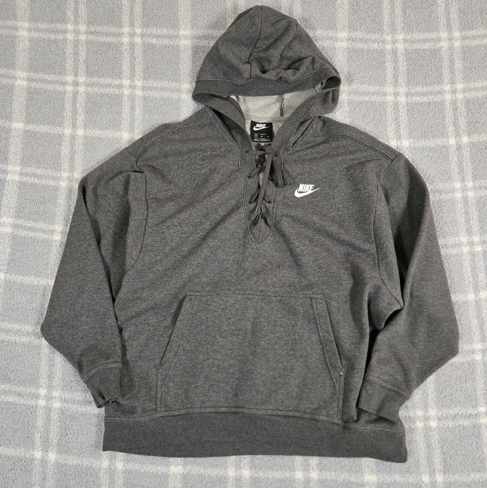 Nike 2018 Sportswear Club Fleece Pullover Lace Up Hoodie Size Medium